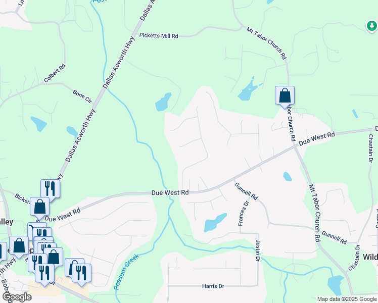 map of restaurants, bars, coffee shops, grocery stores, and more near 89 Summer Creek Place in Dallas