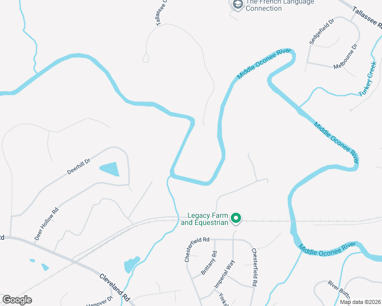 map of restaurants, bars, coffee shops, grocery stores, and more near 320 Red Oak Trail in Athens