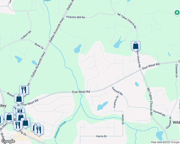 map of restaurants, bars, coffee shops, grocery stores, and more near 89 Summer Creek Place in Dallas
