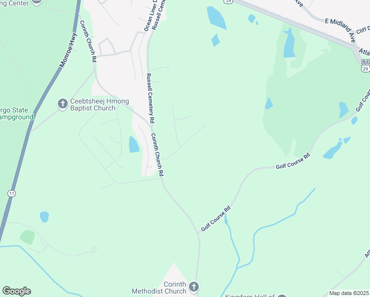 map of restaurants, bars, coffee shops, grocery stores, and more near 713 Russell Ridge Road in Winder
