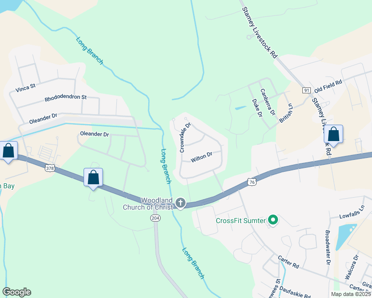 map of restaurants, bars, coffee shops, grocery stores, and more near 1339 Crowndale Drive in Sumter