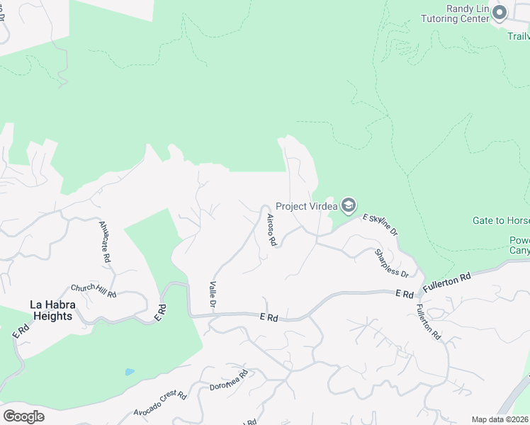 map of restaurants, bars, coffee shops, grocery stores, and more near 2364 Valle Drive in La Habra Heights