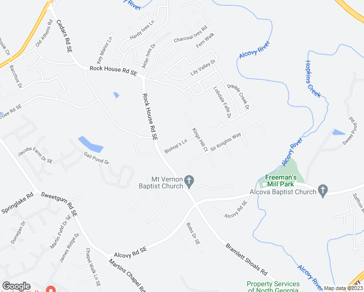 map of restaurants, bars, coffee shops, grocery stores, and more near 1255 Bishop's Lane in Lawrenceville