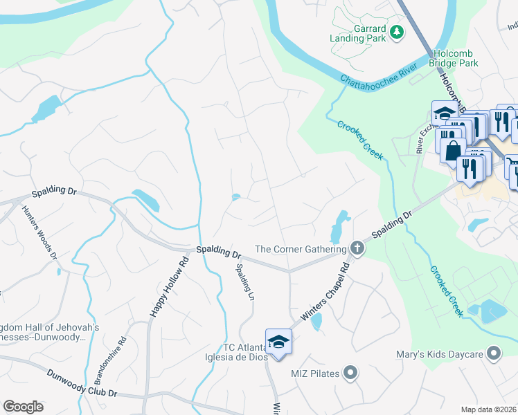 map of restaurants, bars, coffee shops, grocery stores, and more near 245 Summerhouse Lane in Atlanta