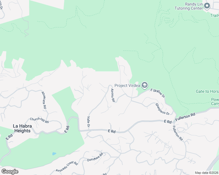 map of restaurants, bars, coffee shops, grocery stores, and more near 2364 Valle Drive in La Habra Heights