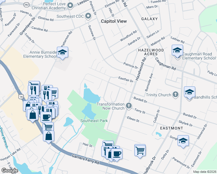 map of restaurants, bars, coffee shops, grocery stores, and more near 228 Gayle Pond Trace in Columbia
