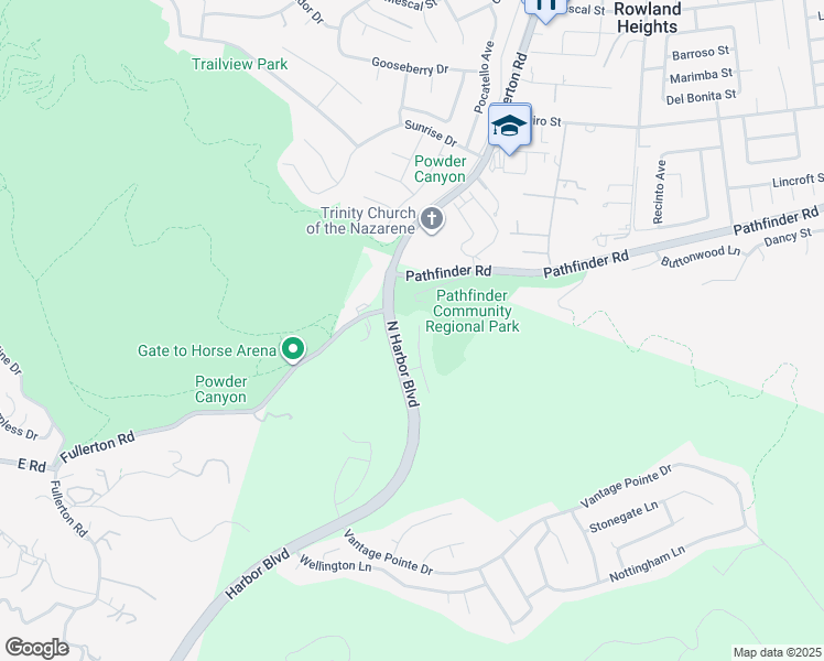 map of restaurants, bars, coffee shops, grocery stores, and more near 3011 Yorkshire Way in Rowland Heights