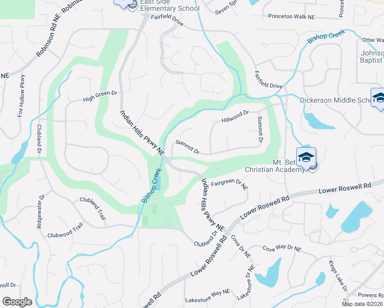 map of restaurants, bars, coffee shops, grocery stores, and more near 4070 Summit Drive in Marietta