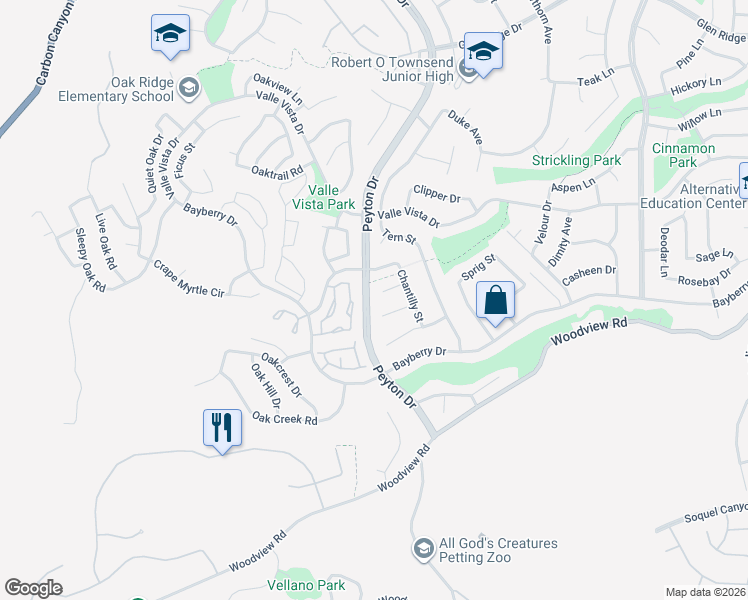 map of restaurants, bars, coffee shops, grocery stores, and more near 3325 Plaid Ct in Chino Hills