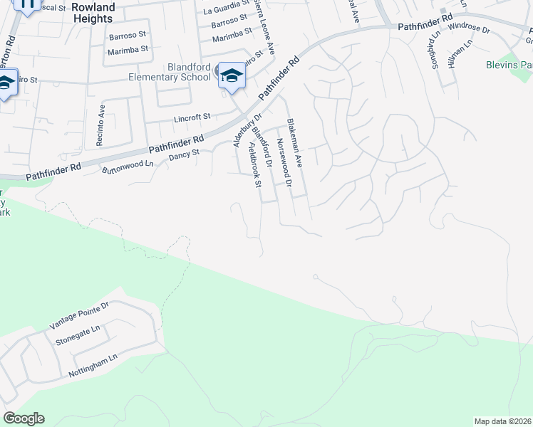 map of restaurants, bars, coffee shops, grocery stores, and more near 18575 Fieldbrook Street in Rowland Heights