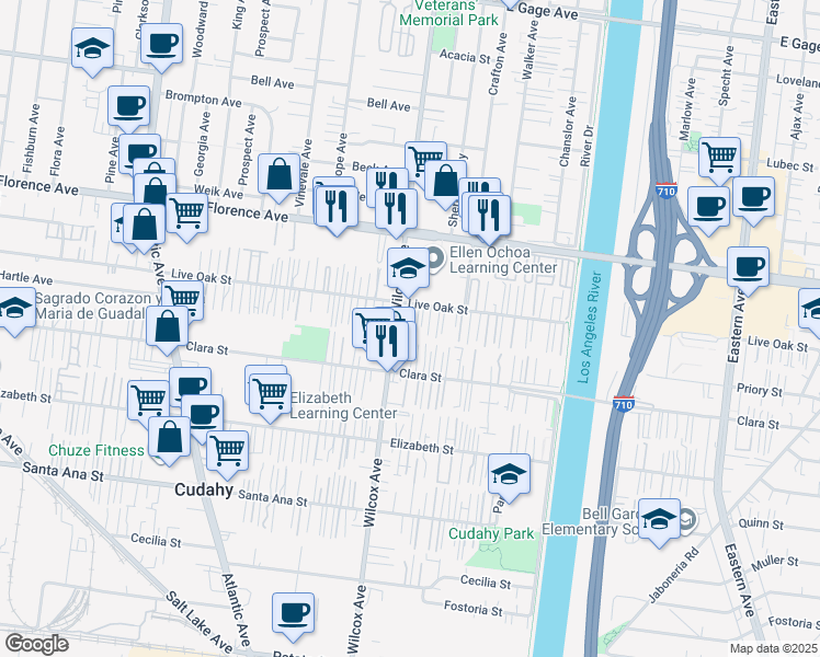 map of restaurants, bars, coffee shops, grocery stores, and more near 5015 Hartle Avenue in Cudahy