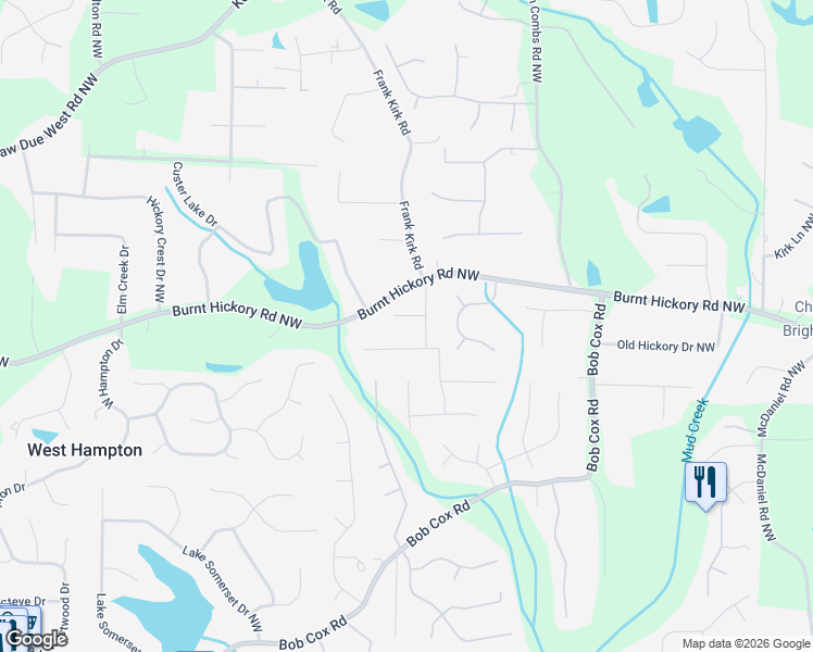 map of restaurants, bars, coffee shops, grocery stores, and more near 3045 Newcastle Drive Northwest in Marietta