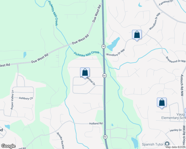 map of restaurants, bars, coffee shops, grocery stores, and more near 233 Old Hickory Way in Dallas