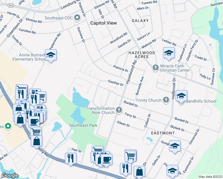 map of restaurants, bars, coffee shops, grocery stores, and more near 127 Ashewood Lake Drive in Columbia