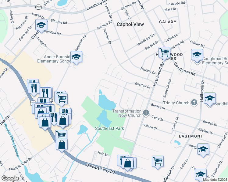map of restaurants, bars, coffee shops, grocery stores, and more near 30 Willow Hurst Court in Columbia