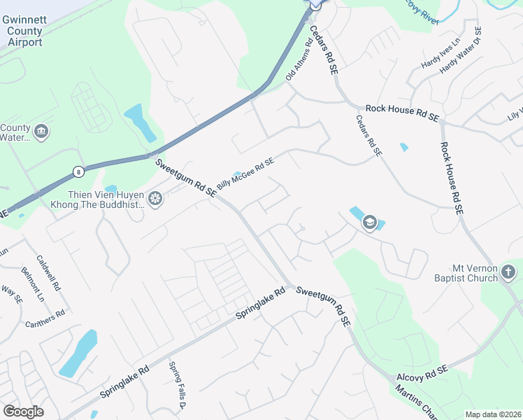 map of restaurants, bars, coffee shops, grocery stores, and more near 255 Chapel Station Lane Southeast in Lawrenceville