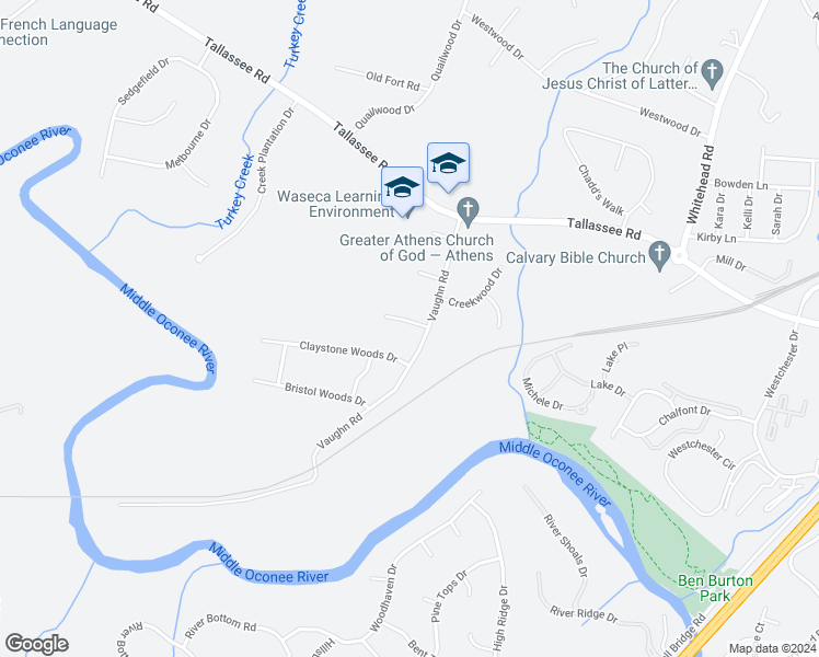 map of restaurants, bars, coffee shops, grocery stores, and more near 101 Cameron Court in Athens