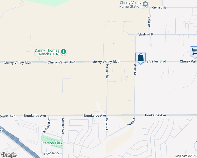 map of restaurants, bars, coffee shops, grocery stores, and more near 37565 Cherry Valley Boulevard in Cherry Valley