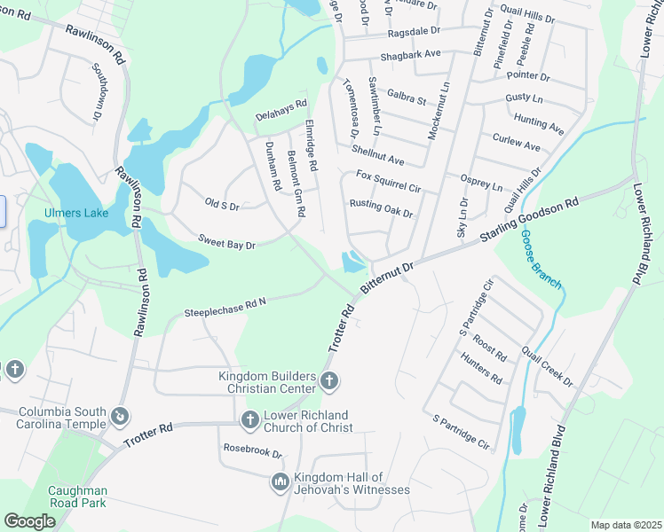map of restaurants, bars, coffee shops, grocery stores, and more near 3320 Trotter Road in Columbia