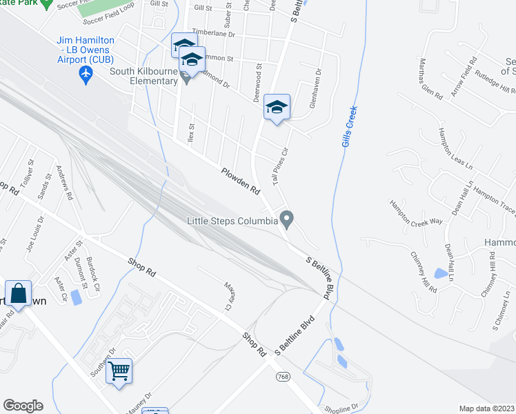 map of restaurants, bars, coffee shops, grocery stores, and more near 7 Loquat Court in Columbia