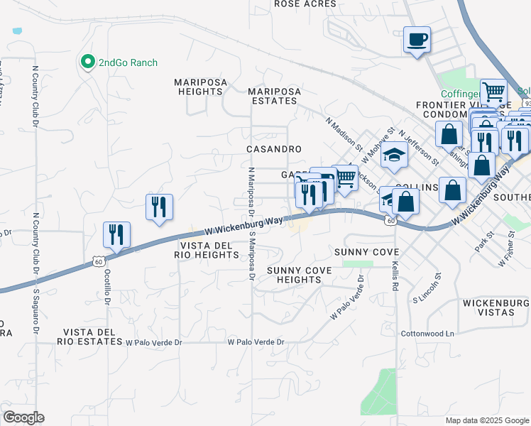 map of restaurants, bars, coffee shops, grocery stores, and more near 776 West Wickenburg Way in Wickenburg