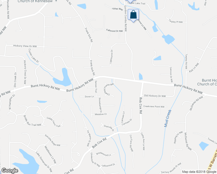 map of restaurants, bars, coffee shops, grocery stores, and more near 458 Chatfield Pointe Northwest in Marietta