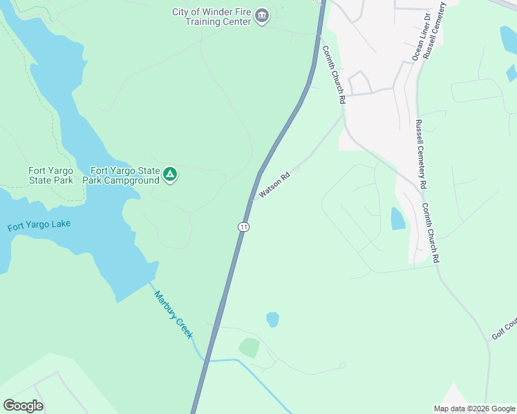 map of restaurants, bars, coffee shops, grocery stores, and more near 242 Monroe Highway in Winder