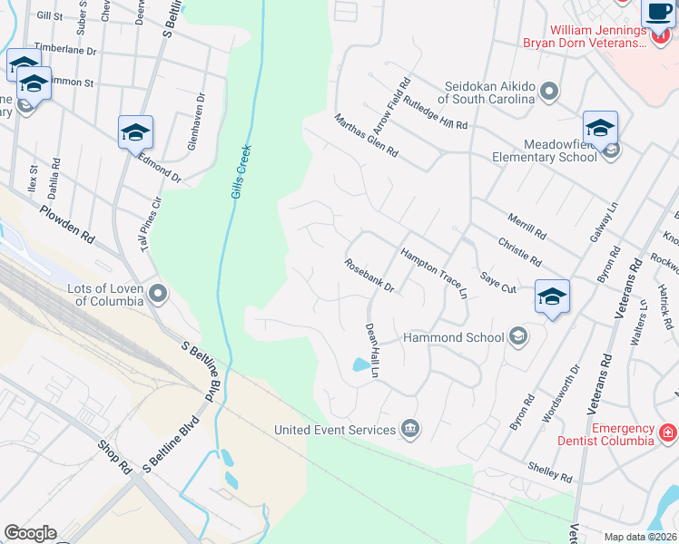 map of restaurants, bars, coffee shops, grocery stores, and more near 325 Hampton Creek Court in Columbia
