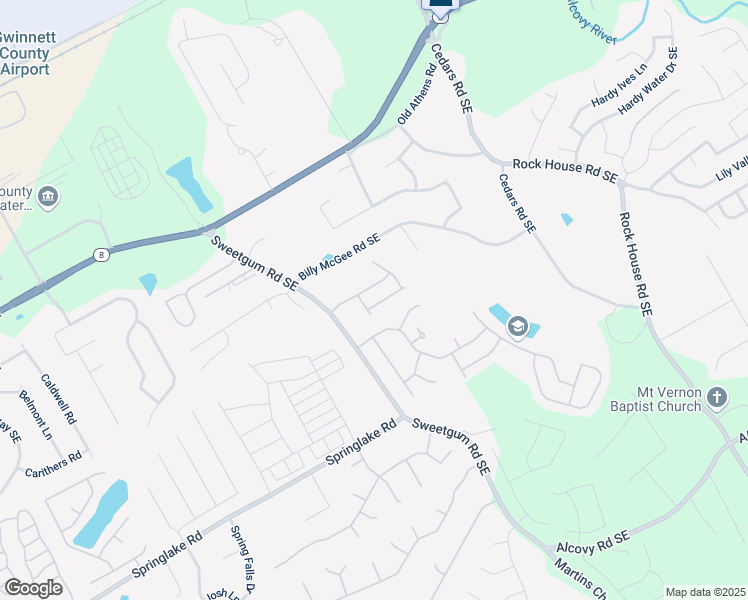 map of restaurants, bars, coffee shops, grocery stores, and more near 992 Wallace Hill Ridge Southeast in Lawrenceville