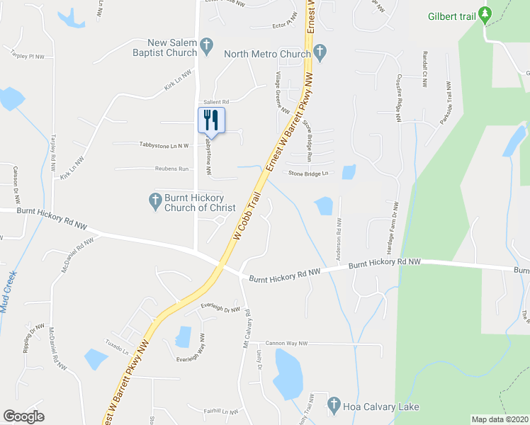 map of restaurants, bars, coffee shops, grocery stores, and more near 505 Wallis Farm Lane in Marietta