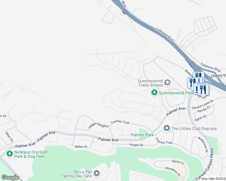 map of restaurants, bars, coffee shops, grocery stores, and more near in Calimesa