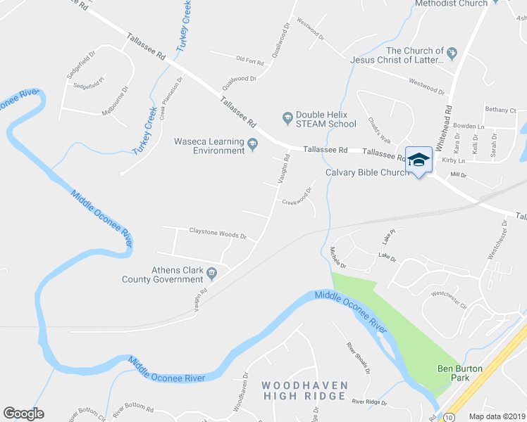 map of restaurants, bars, coffee shops, grocery stores, and more near 101 Cameron Court in Athens