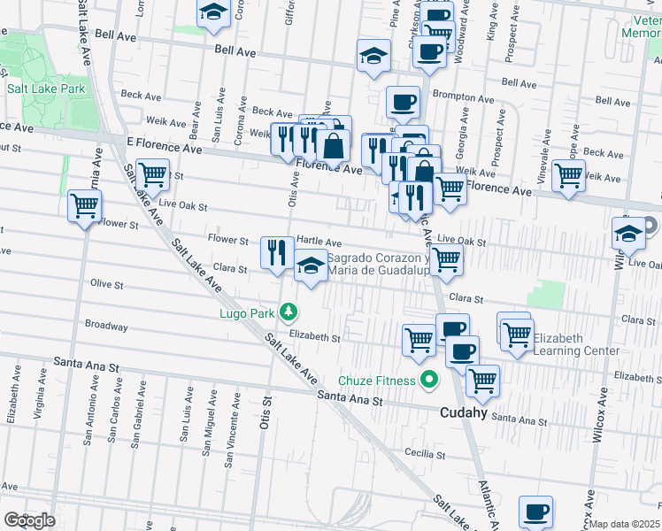 map of restaurants, bars, coffee shops, grocery stores, and more near 4254 Hartle Avenue in Cudahy