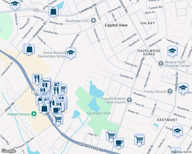 map of restaurants, bars, coffee shops, grocery stores, and more near 17 Willow Hurst Court in Columbia