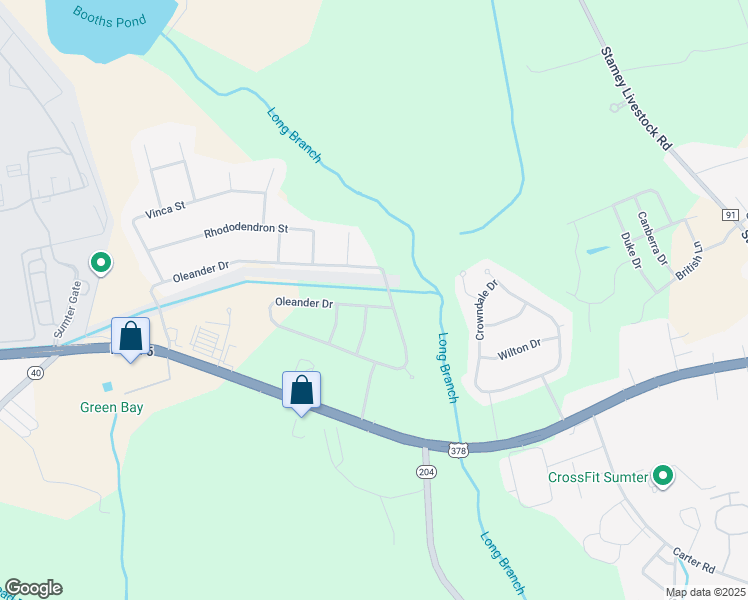 map of restaurants, bars, coffee shops, grocery stores, and more near 3385 Oleander Drive in Sumter