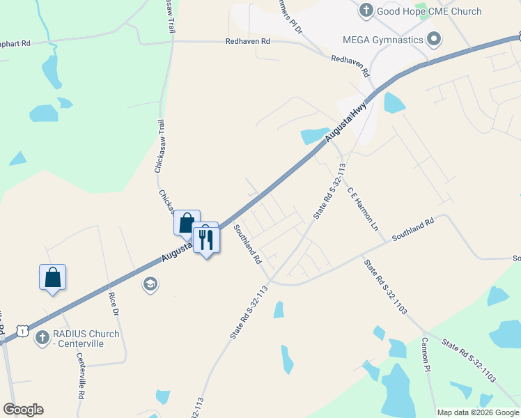 map of restaurants, bars, coffee shops, grocery stores, and more near 3970 Augusta Road in Gilbert