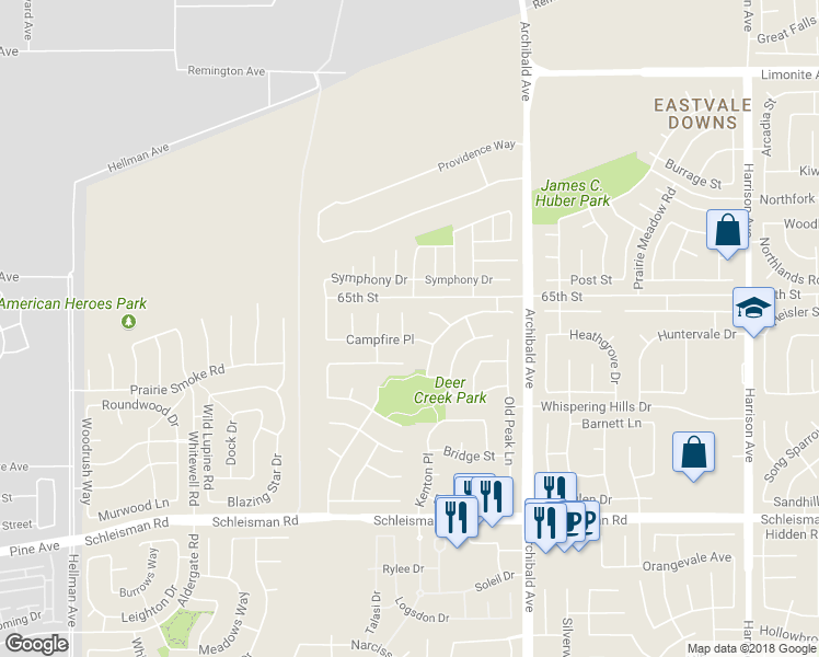 map of restaurants, bars, coffee shops, grocery stores, and more near 6658 Wood Canyon Court in Corona