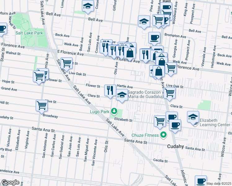 map of restaurants, bars, coffee shops, grocery stores, and more near 4200 Hartle Avenue in Cudahy