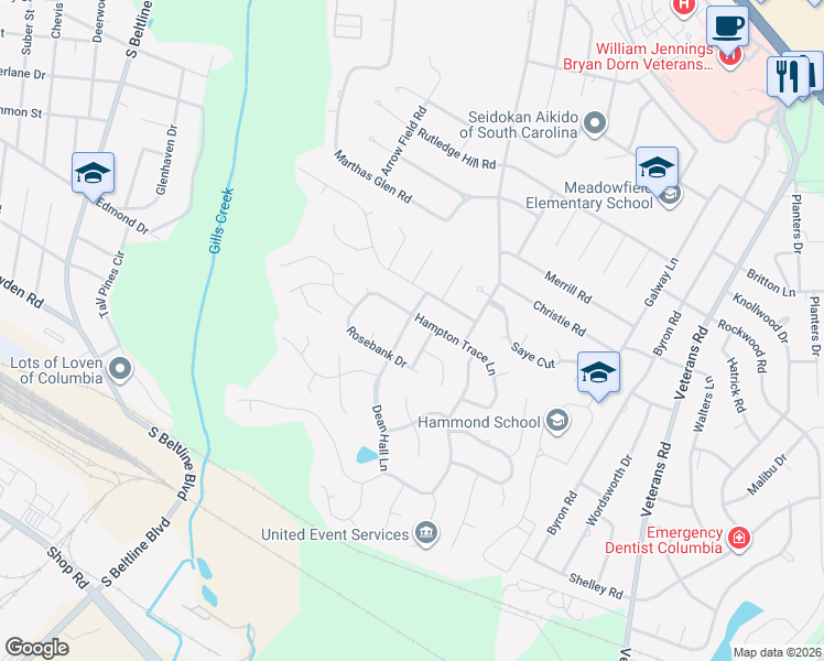 map of restaurants, bars, coffee shops, grocery stores, and more near 324 Hampton Trace Lane in Columbia