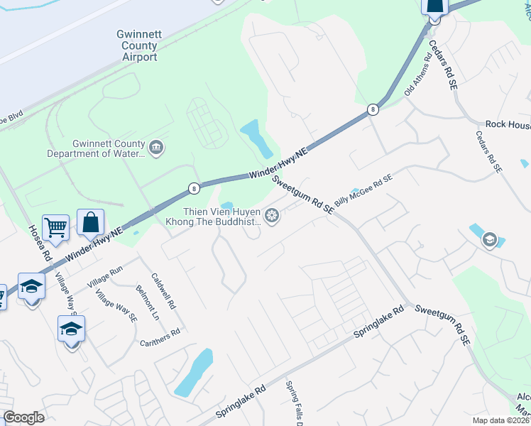 map of restaurants, bars, coffee shops, grocery stores, and more near 778 Arbor Crowne Drive in Lawrenceville
