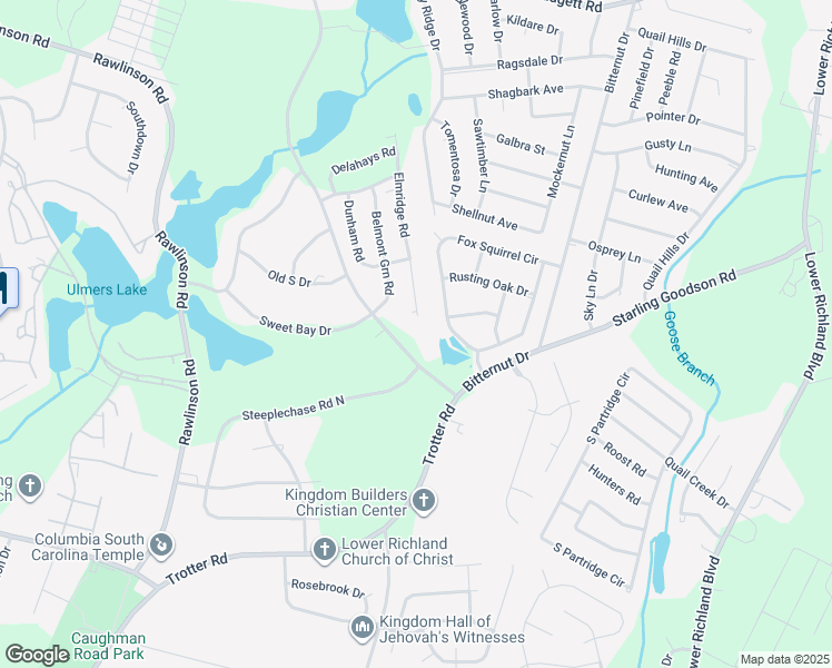map of restaurants, bars, coffee shops, grocery stores, and more near 3332 Trotter Road in Columbia