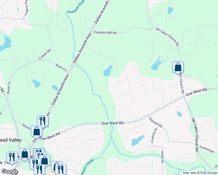 map of restaurants, bars, coffee shops, grocery stores, and more near 170 Summer Creek Cove in Dallas
