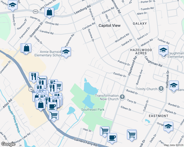 map of restaurants, bars, coffee shops, grocery stores, and more near 211 Ashewood Lake Drive in Columbia