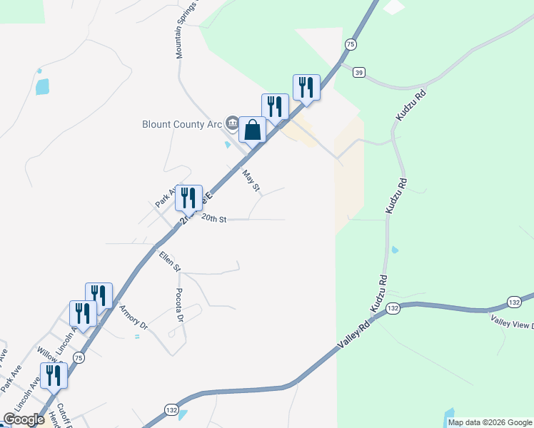 map of restaurants, bars, coffee shops, grocery stores, and more near 2025 Clowdus Drive in Oneonta