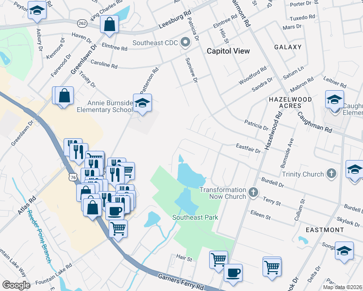 map of restaurants, bars, coffee shops, grocery stores, and more near 243 Ashewood Lake Drive in Columbia
