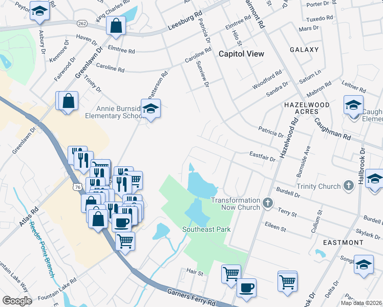 map of restaurants, bars, coffee shops, grocery stores, and more near 243 Ashewood Lake Drive in Columbia