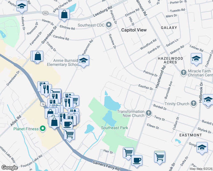 map of restaurants, bars, coffee shops, grocery stores, and more near 243 Ashewood Lake Drive in Columbia