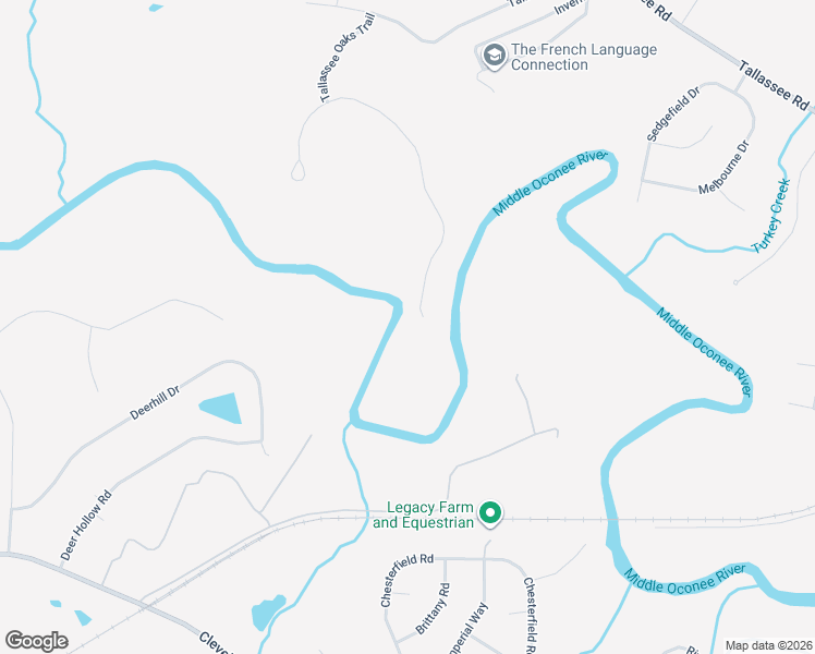 map of restaurants, bars, coffee shops, grocery stores, and more near 320 Red Oak Trail in Athens