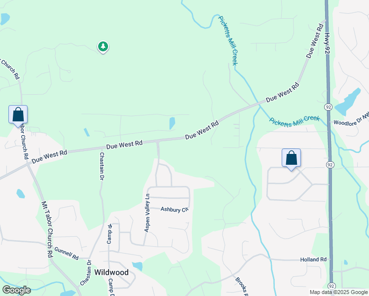 map of restaurants, bars, coffee shops, grocery stores, and more near 2368 Due West Road in Dallas