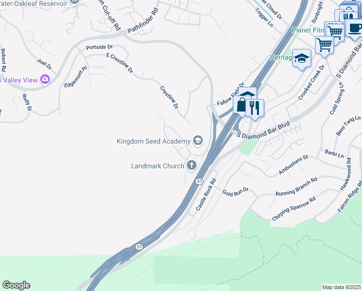 map of restaurants, bars, coffee shops, grocery stores, and more near 3507 Spring Meadow Court in Diamond Bar